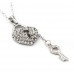 Necklaces Wholesale - Necklace - Rhinestone Heart w/ Key Charms Necklace - Clear